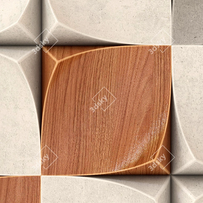 Smooth Concrete Wood Sheet 3D model image 4