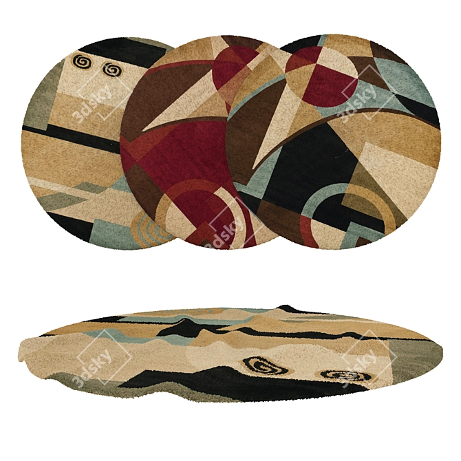 Versatile Round Carpets Set 3D model image 1