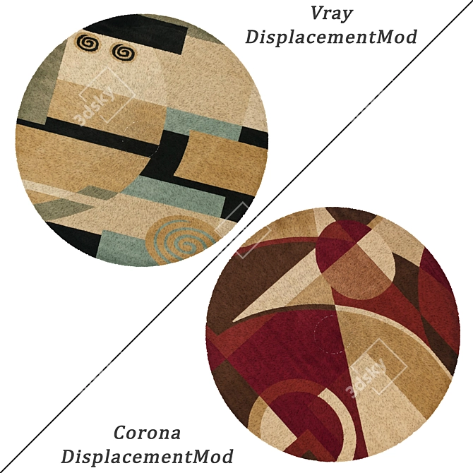 Versatile Round Carpets Set 3D model image 2