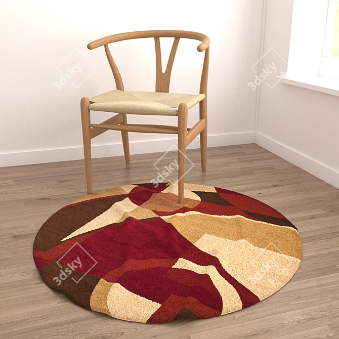 Versatile Round Carpets Set 3D model image 4