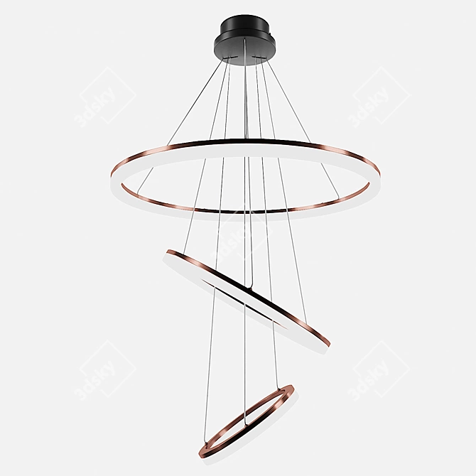 Modern Electron LED Chandelier 3D model image 1