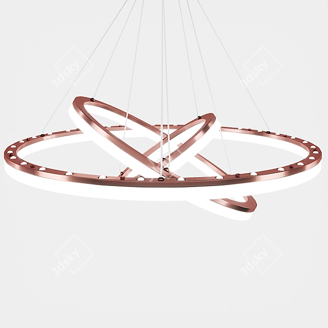 Modern Electron LED Chandelier 3D model image 2