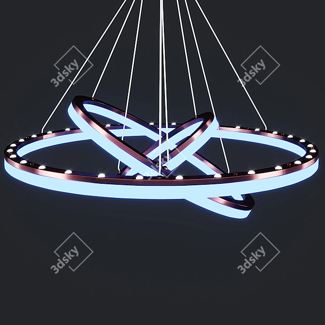 Modern Electron LED Chandelier 3D model image 3