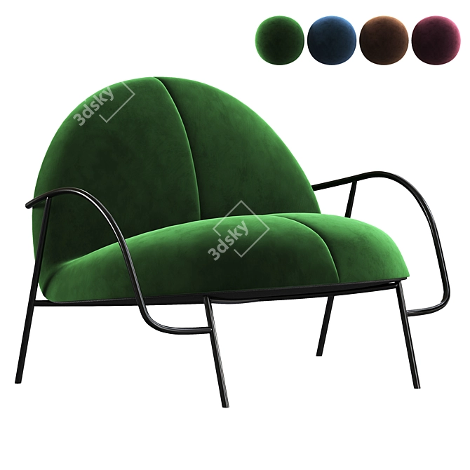 Sleek Half Lounge Chair 3D model image 1