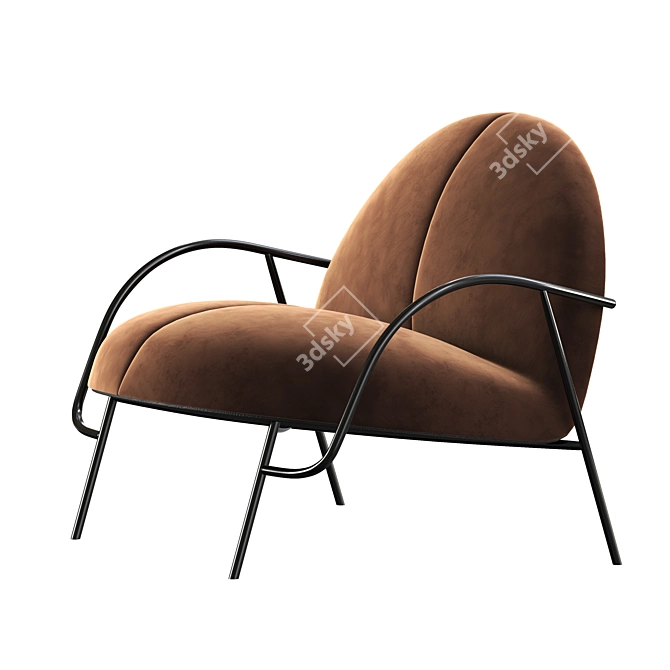 Sleek Half Lounge Chair 3D model image 3