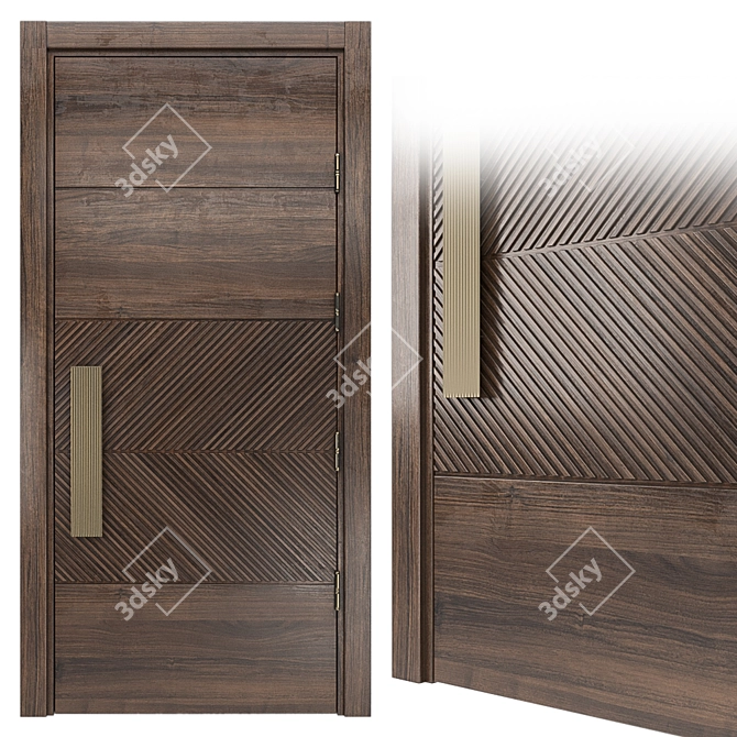 Lecate Sliced Walnut Door 3D model image 1