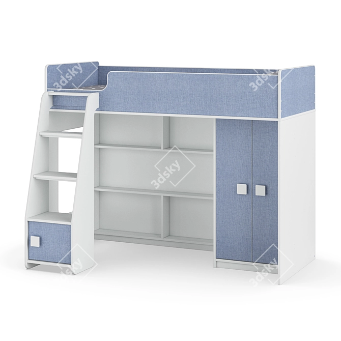 Legenda K42A + LP42B Modular Children's Loft Bed 3D model image 2