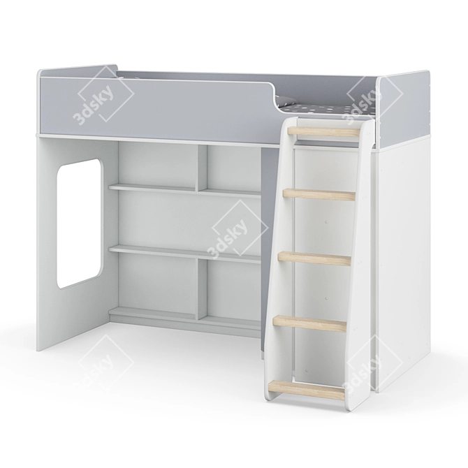 Modular Kids Loft Bed - Legenda K42B + LP42A 3D model image 2