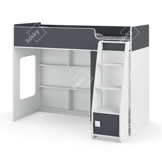 Modular Children's Loft Bed Set: Legenda K42B + LP42B 3D model image 2