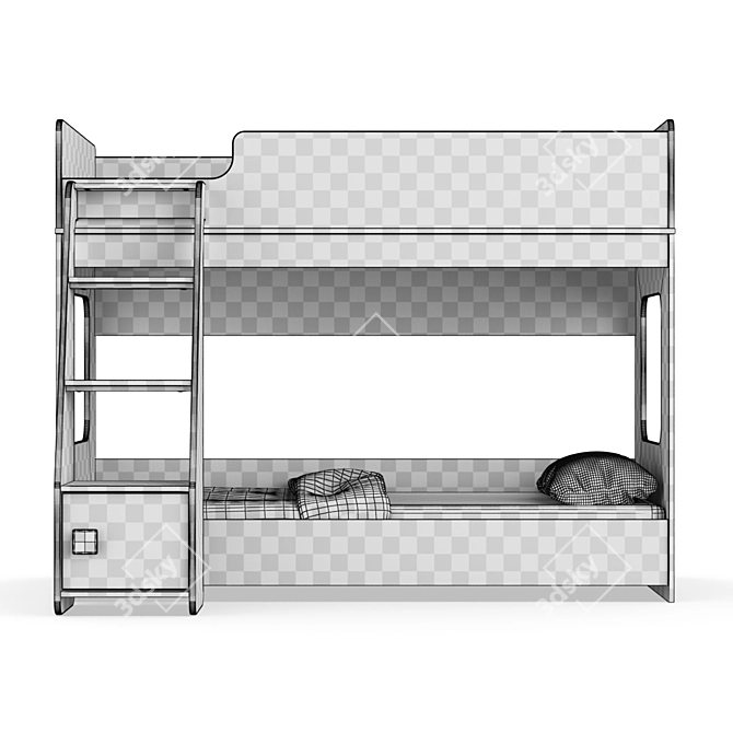 Legenda Modular Loft Bed Set 3D model image 4