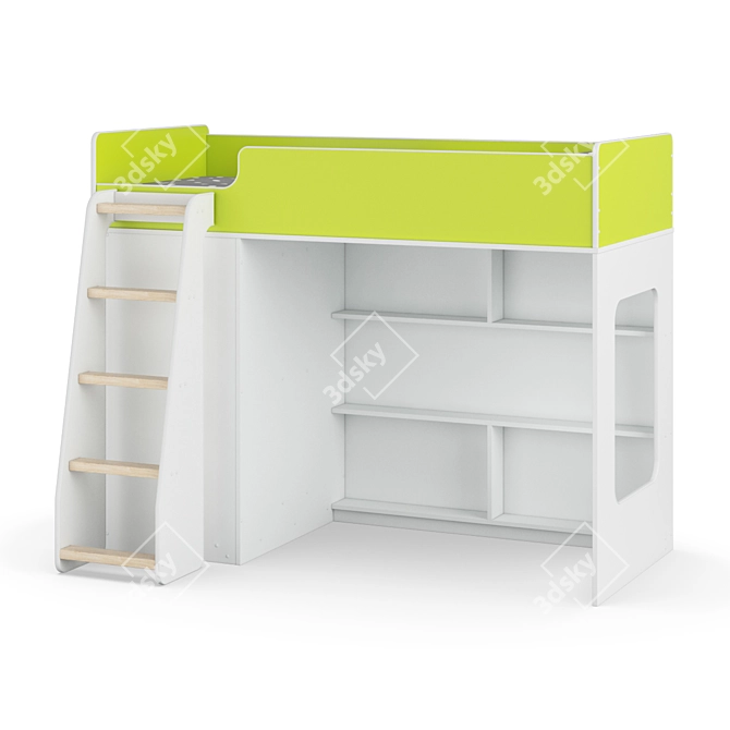 Modular Kids Bunk Bed Set 3D model image 2