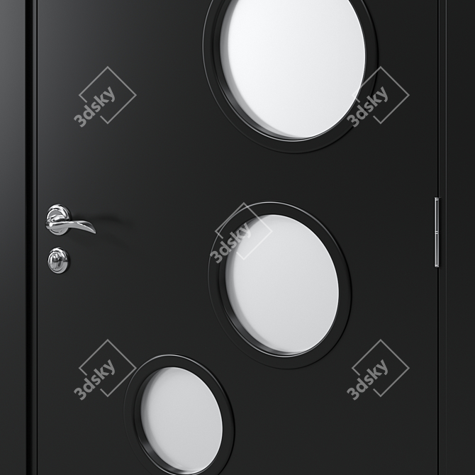 Modern Five-Panel Interior Door 3D model image 2