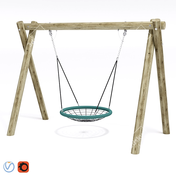 Richter Cradle Nest: The Ultimate Outdoor Swing! 3D model image 1