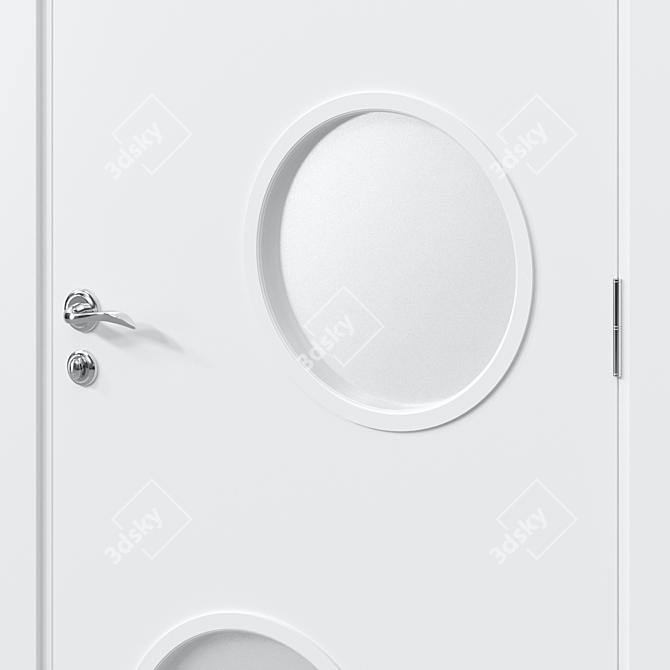 Sleek Modern Interior Door 3D model image 2