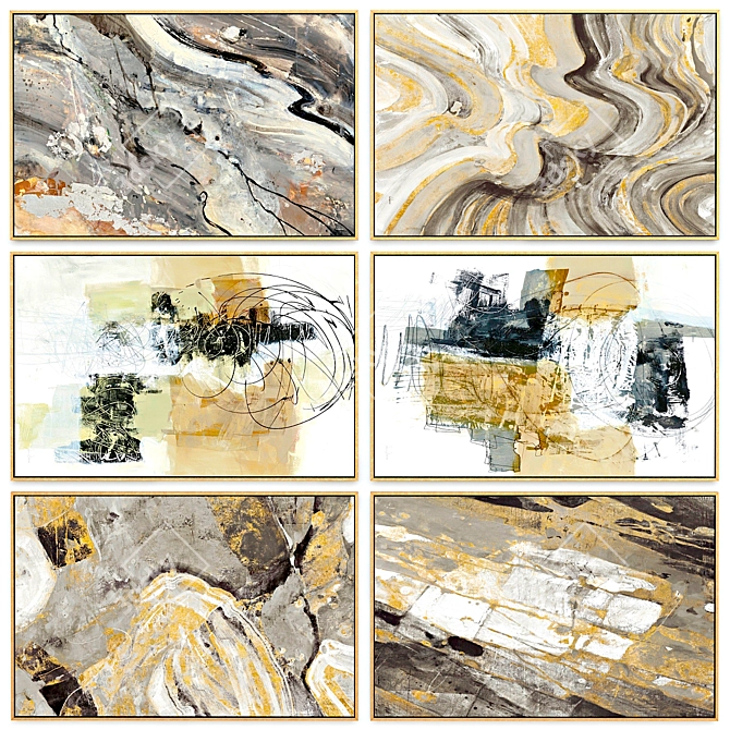 Golden Eroded Texture Set 3D model image 1