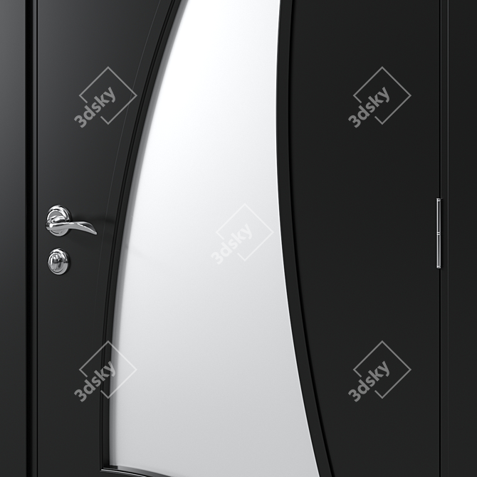 Modern 8-Panel Interior Door 3D model image 2