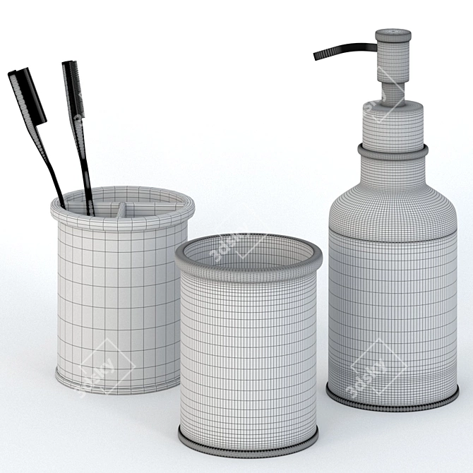 Monochrome Bathroom Set: Perfect for Kids and Teens 3D model image 5