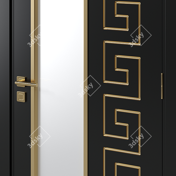 Sleek 10-Panel Door 3D model image 2