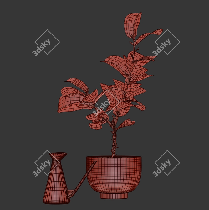 Lush Fiddle-Leaf Fig Tree 3D Model 3D model image 4