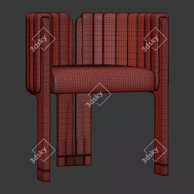 Elegant Crawford Dining Chair 3D model image 5