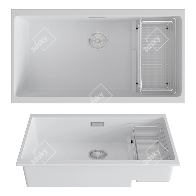 Blanco SUBLINE 700-U: Sleek Silgranit Kitchen Sink 3D model image 2