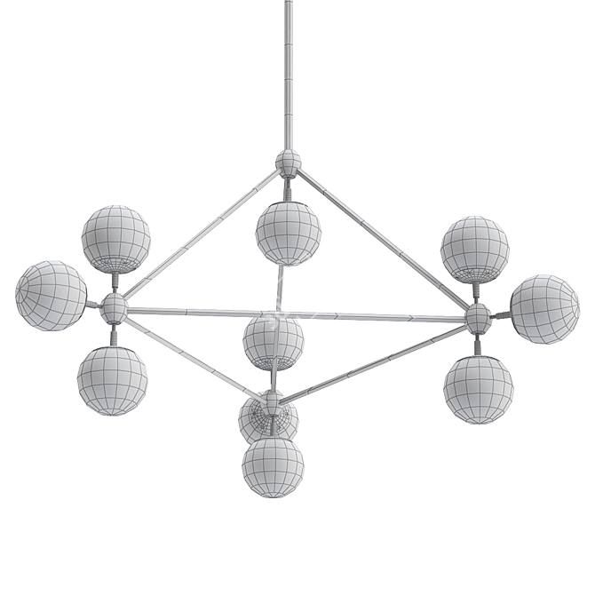 Possini Euro Gable 44" Black Chandelier 3D model image 2