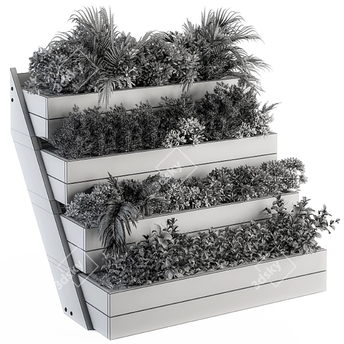 EcoWood Outdoor Plant Box Set 3D model image 5