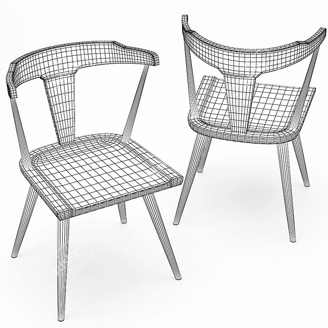 Modern Ruthie Dining Chair 3D model image 5