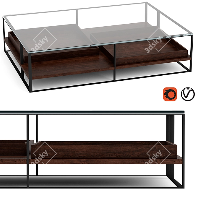  Sleek and Stylish Maxalto Lithos Coffee Table 3D model image 1