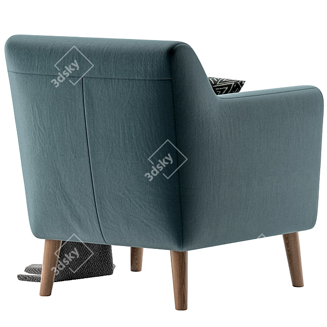 Odens Grey Velvet Armchair 3D model image 3