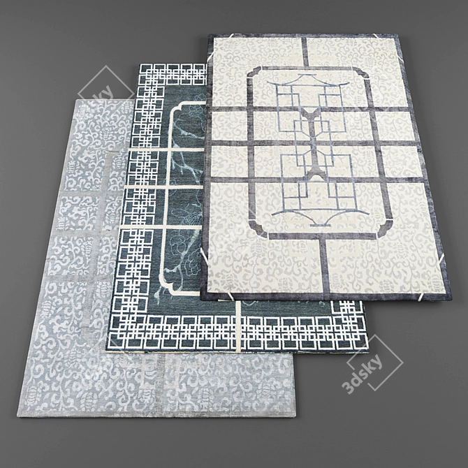 High Resolution Collection of 5 Carpets 3D model image 1