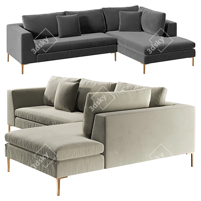 Modern Corner Sofa - Kona 3D model image 2