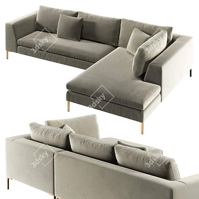 Modern Corner Sofa - Kona 3D model image 3