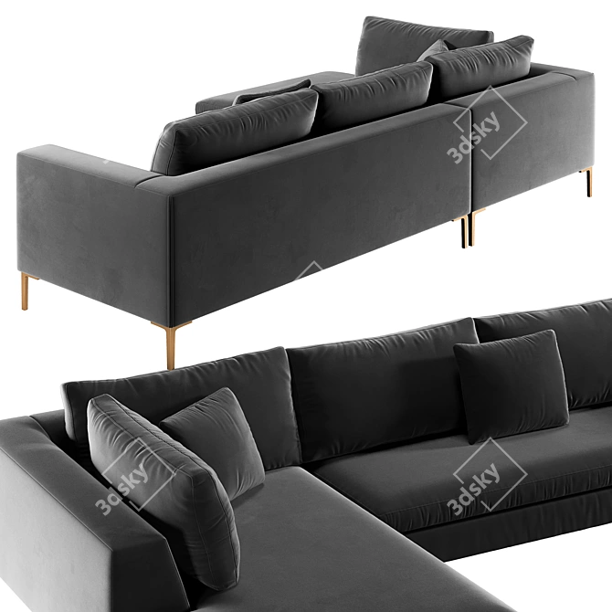 Modern Corner Sofa - Kona 3D model image 4