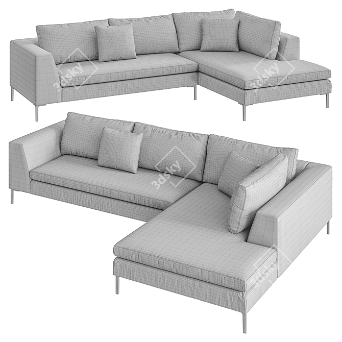 Modern Corner Sofa - Kona 3D model image 5