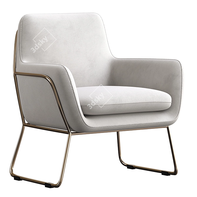 Elegant Hermann Armchair 3D model image 1