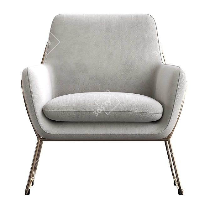 Elegant Hermann Armchair 3D model image 2