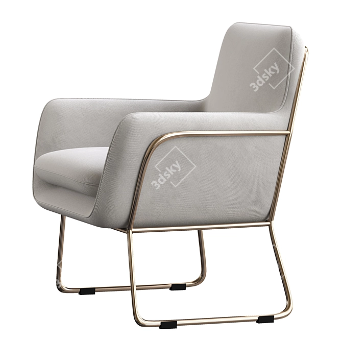 Elegant Hermann Armchair 3D model image 3