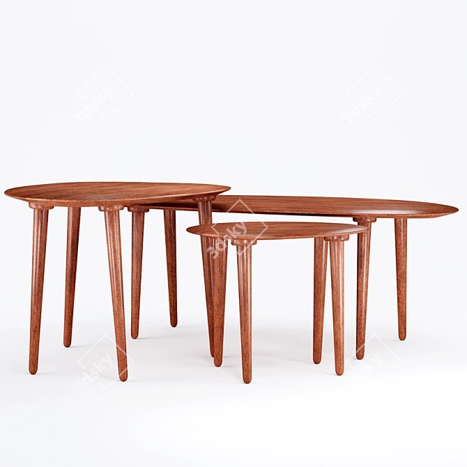 Zen-inspired Zara Home Wooden Tables 3D model image 9