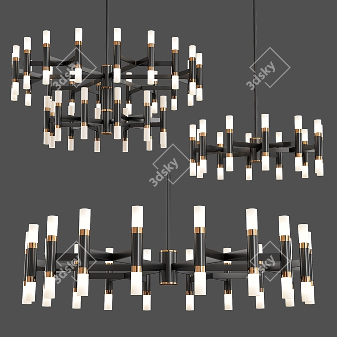 Draven LED Chandelier - Modern Lighting Fixture 3D model image 3