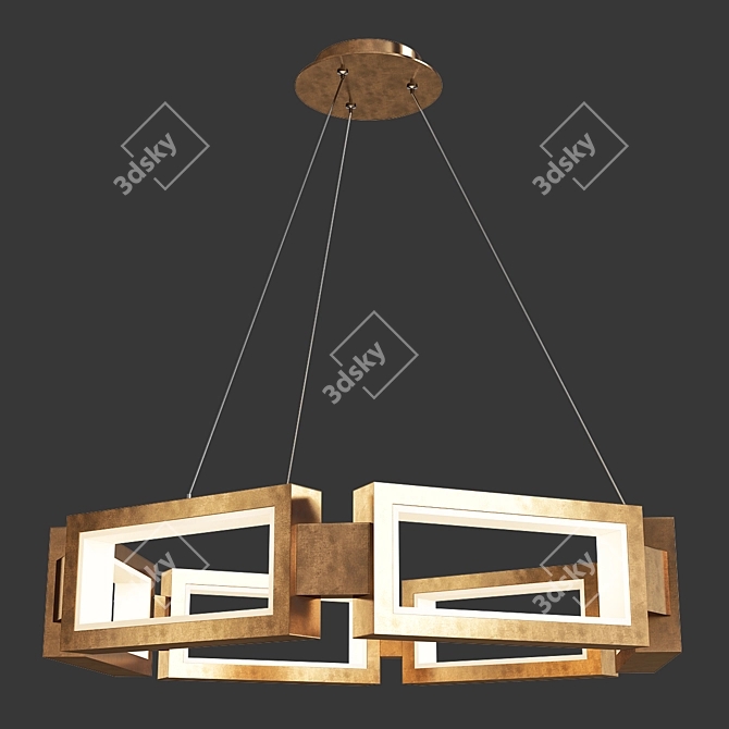 Mies Modern Chandelier: Timeless Elegance 3D model image 1