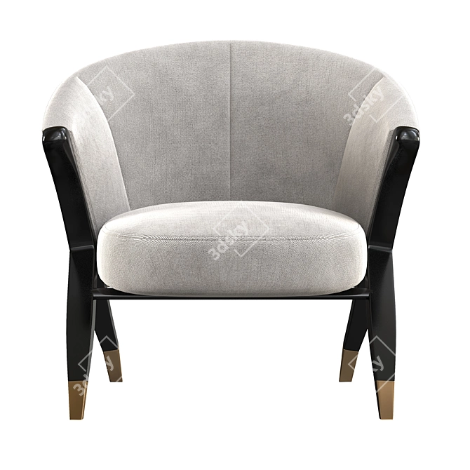 Elegance in Off White: Eichholtz Pavone Barrel Chair 3D model image 2