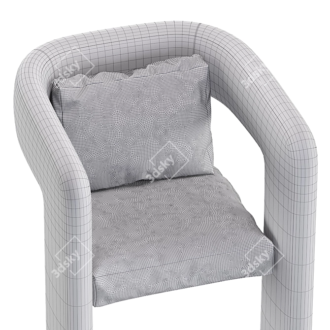 Sophisticated Tressel Leather Chair 3D model image 5