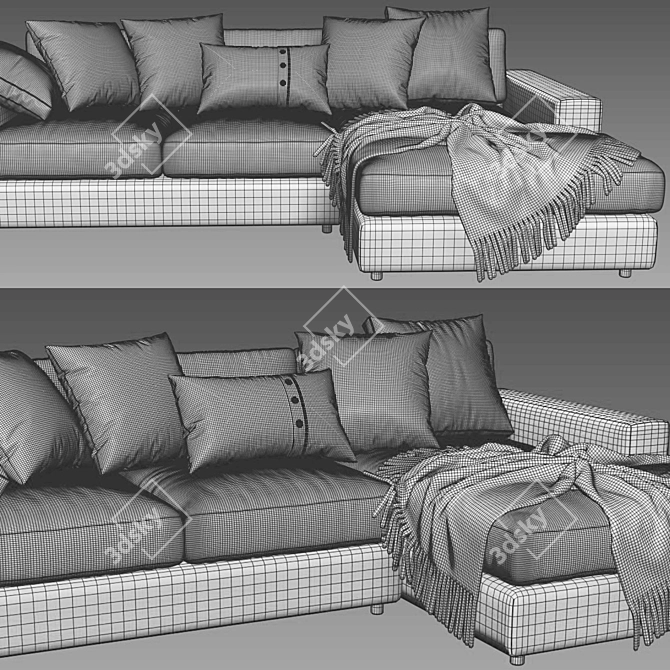 Urban Chaise Longue: Modern Design for Ultimate Comfort 3D model image 4