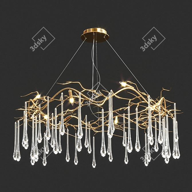 Elegant Teardrop Chandeliers by John-Richard 3D model image 3