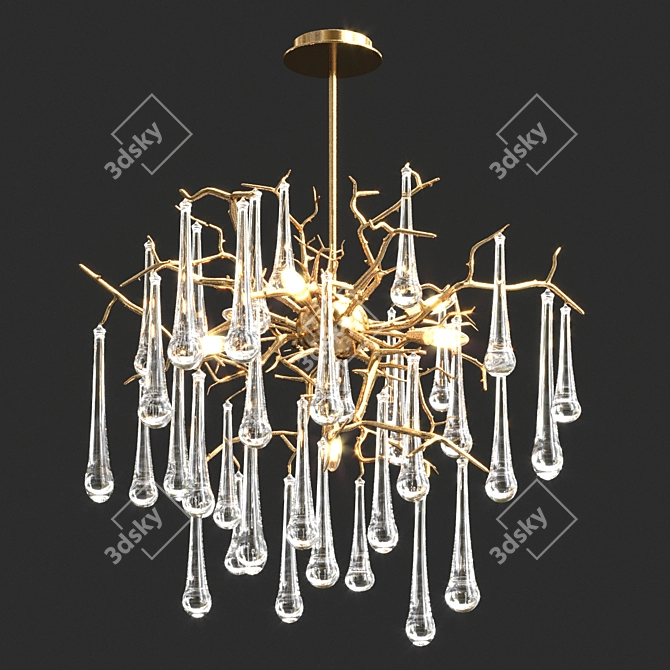 Elegant Teardrop Chandeliers by John-Richard 3D model image 4