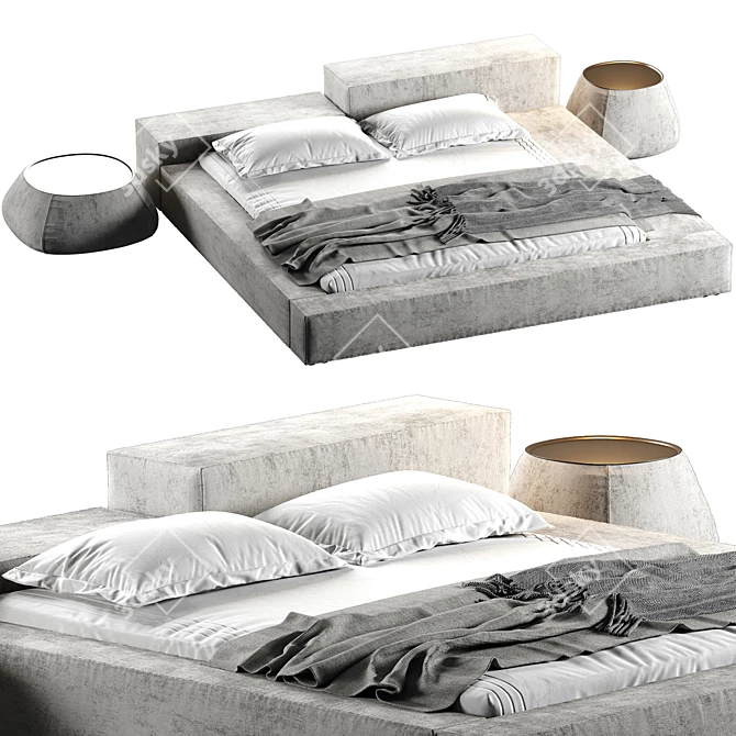 Luxurious Extrasoft Bed - Unmatched Comfort for Dreamy Nights 3D model image 1