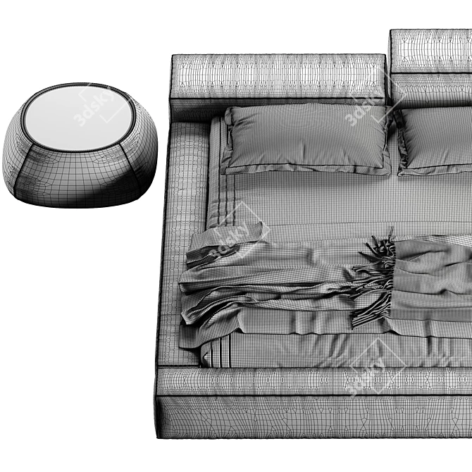 Luxurious Extrasoft Bed - Unmatched Comfort for Dreamy Nights 3D model image 5