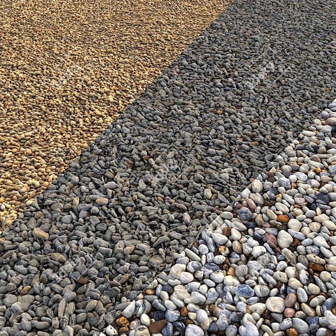 Premium Gravel Set: 3 Variants 3D model image 1