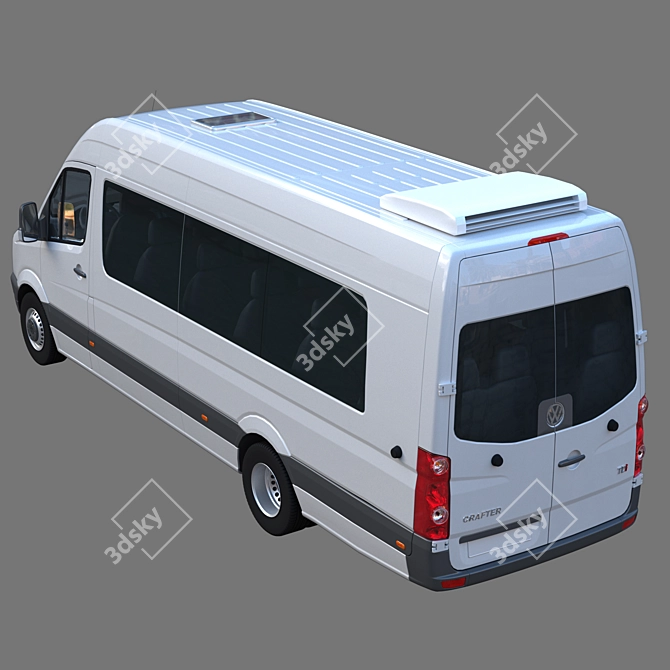 VW Crafter 50: Spacious Passenger Minibus 3D model image 2